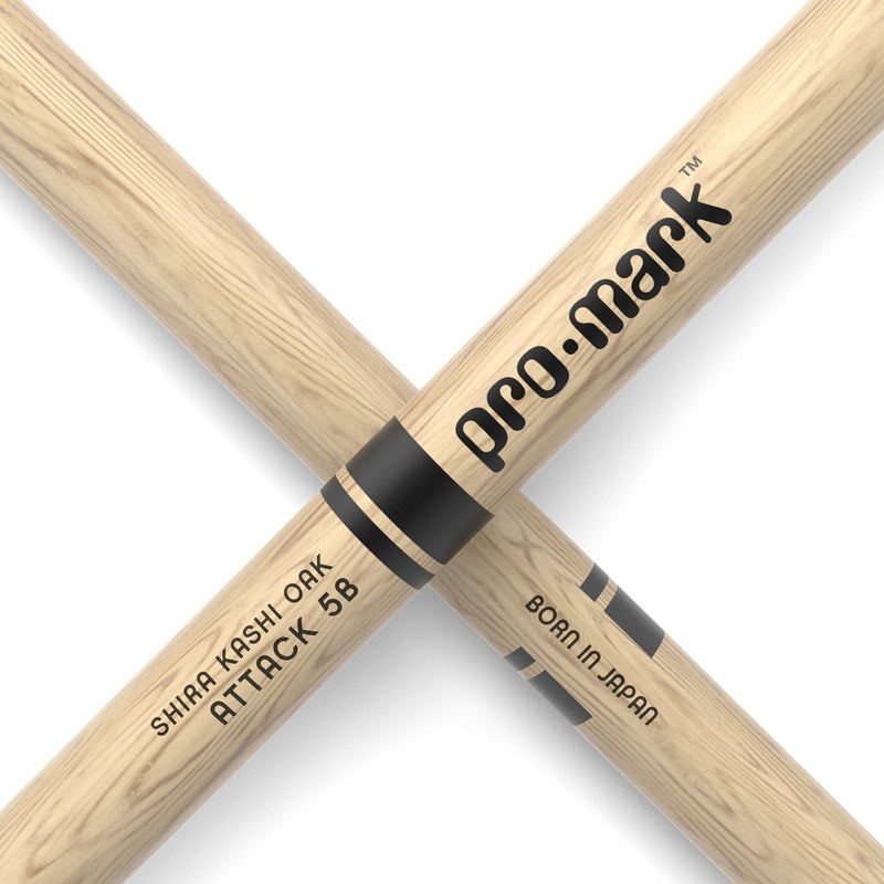 ProMark Drum Sticks - Classic Attack 5B Shira Kashi Oak Drumsticks, Oval Nylon Tip, One Pair - Image 5